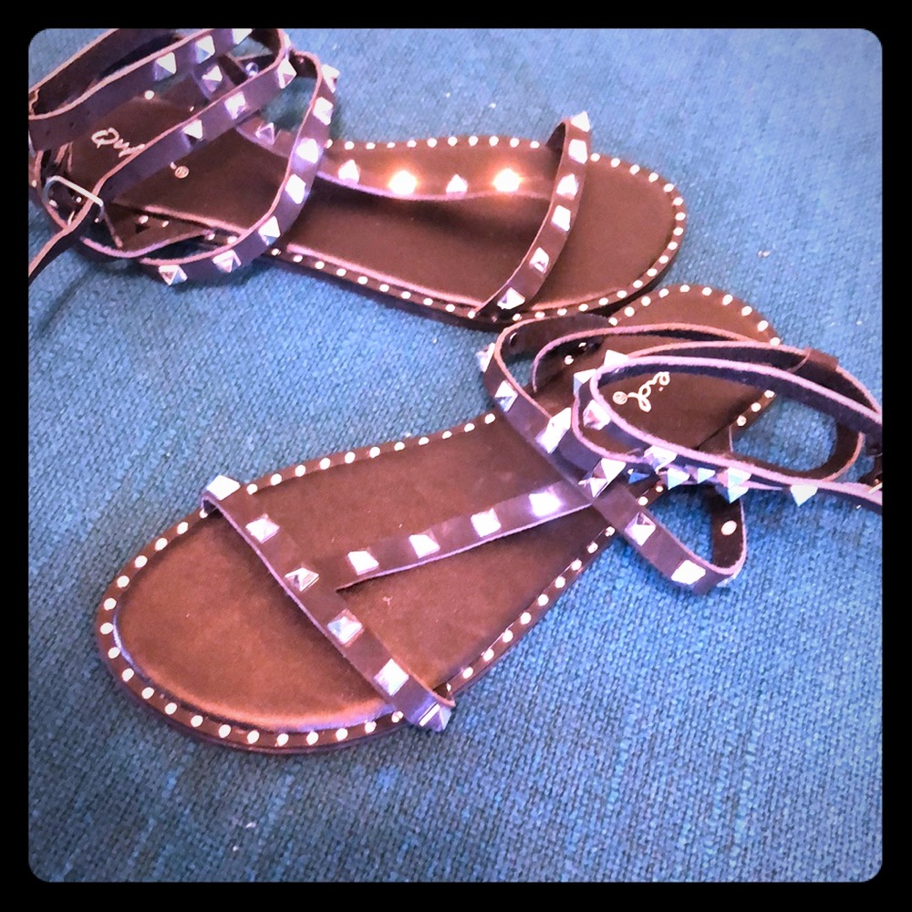 Black studded sandals